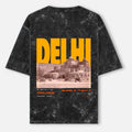 DELHI-Unisex Acid Washed Oversized Tee