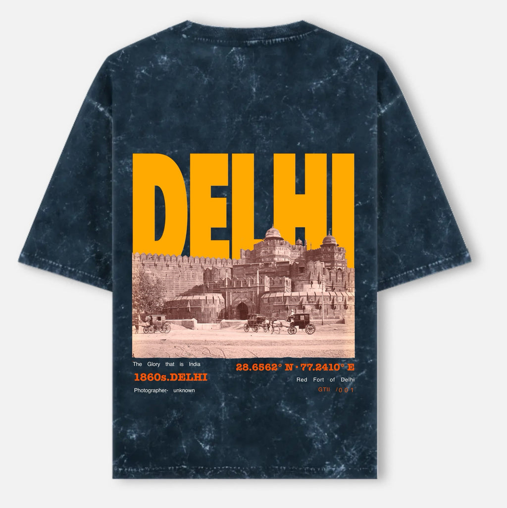 DELHI-Unisex Acid Washed Oversized Tee