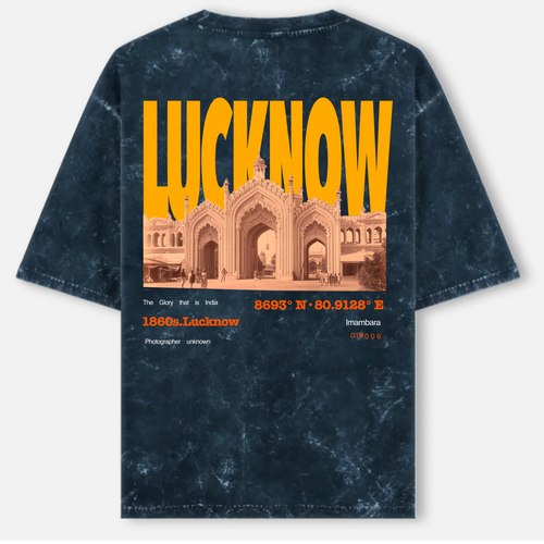 LUCKNOW- Unisex Acid Washed Oversized Tee